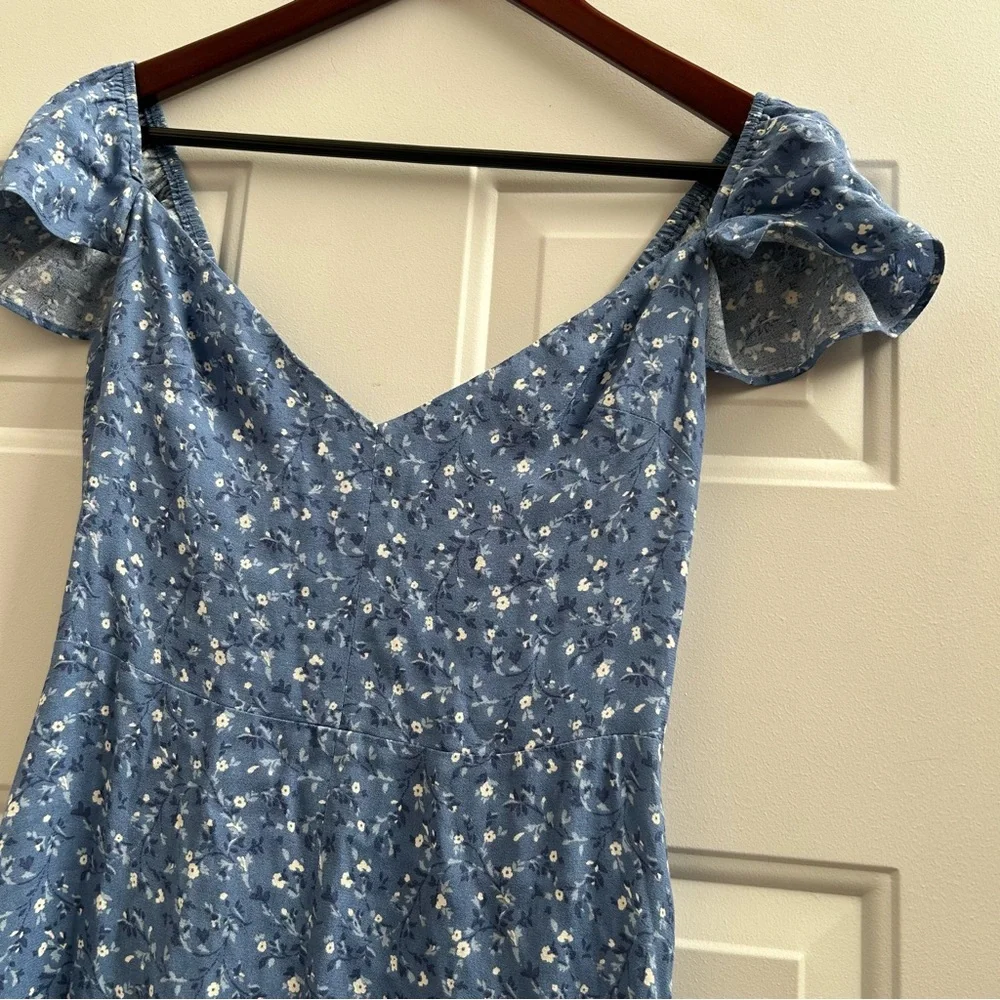 Super Cute and Flattering! Reformation Baxley Dress in Blue Eve Womens Size 2 - Picture 10 of 14